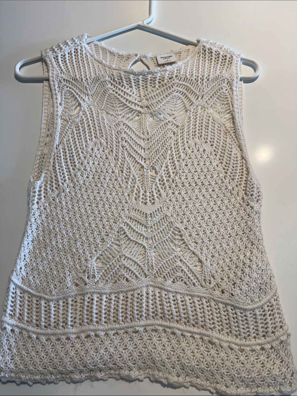Abercrombie & Fitch Cream Crochet Sleeveless Camisole
